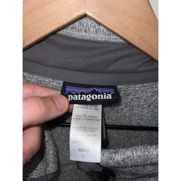Men's Patagonia 1/4 Zip Gray Jacket Winter Outerwear Men L Large - Picture 6 of 9